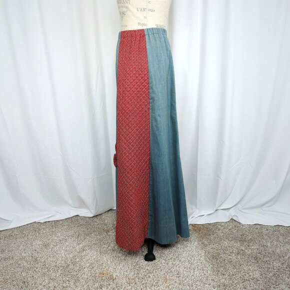 Vintage Chessa Davis Western Skirt Small Maxi Denim - Picture 4 of 10
